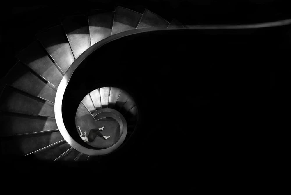 Spiral Staircase Solitude by Jorge Pimenta — canvas wall art