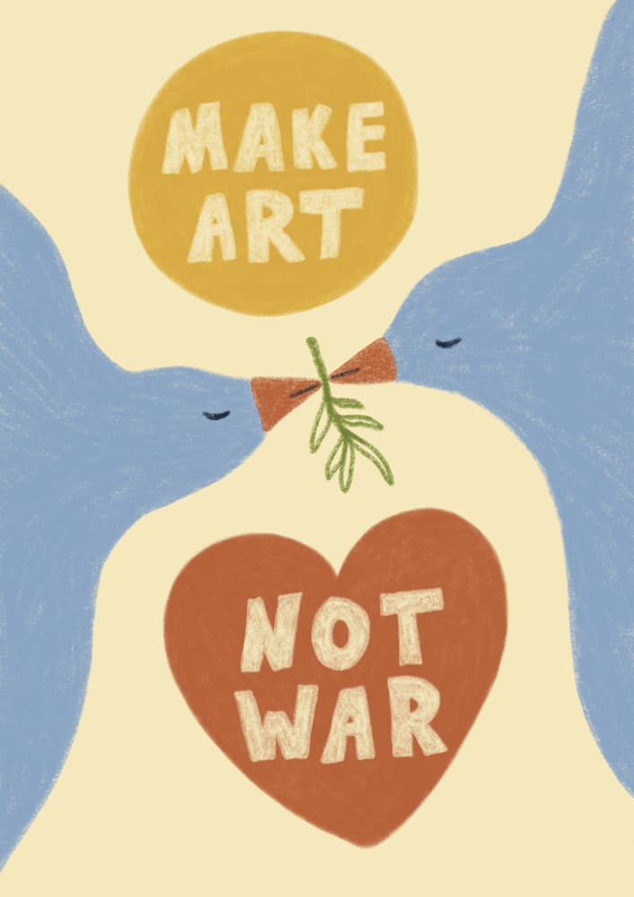 Make Art Not War by Marina Alaburic — canvas wall art