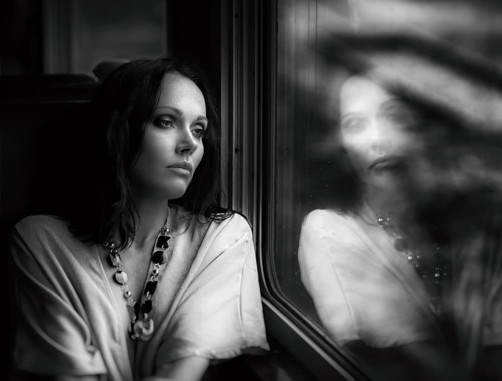 Pensive Train Window by David Naman — canvas wall art
