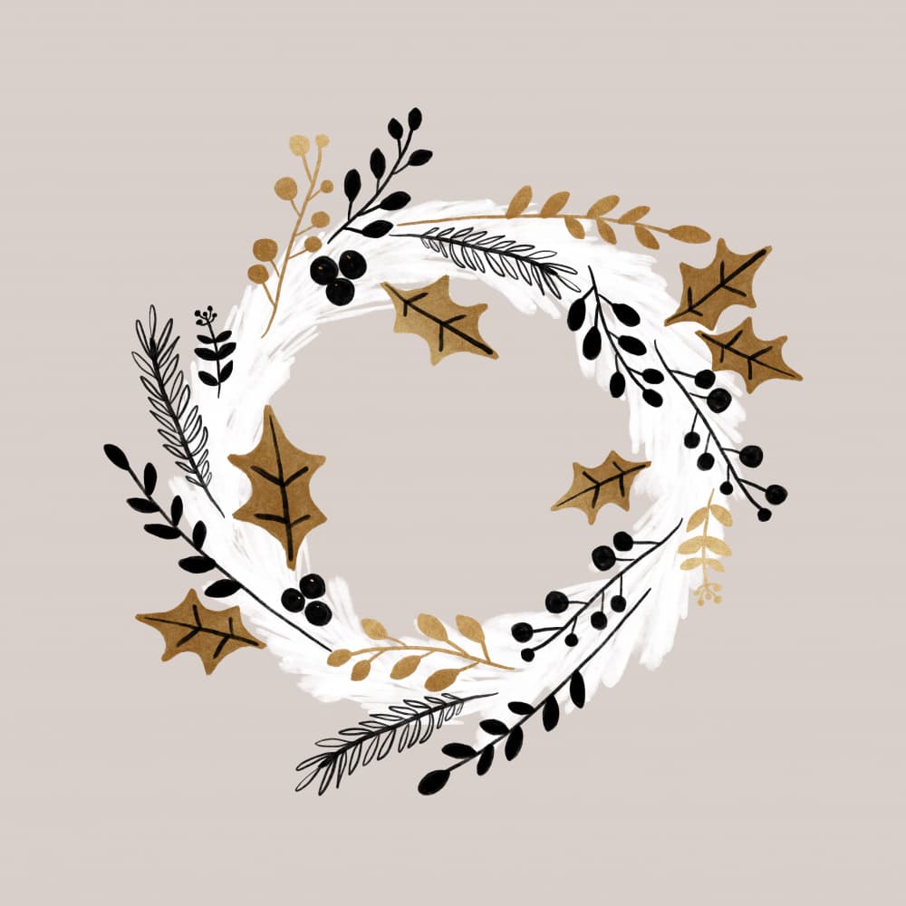 Elegant Winter Wreath by Orara Studio — canvas wall art