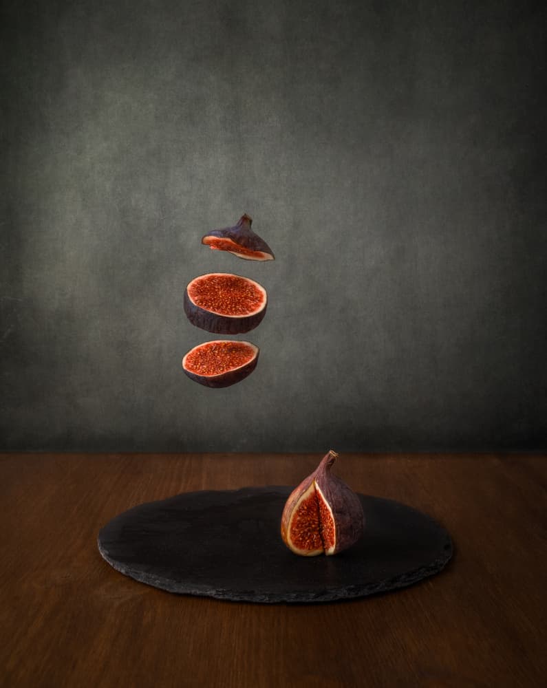Floating Fig Slices by Marko Klavs — canvas wall art