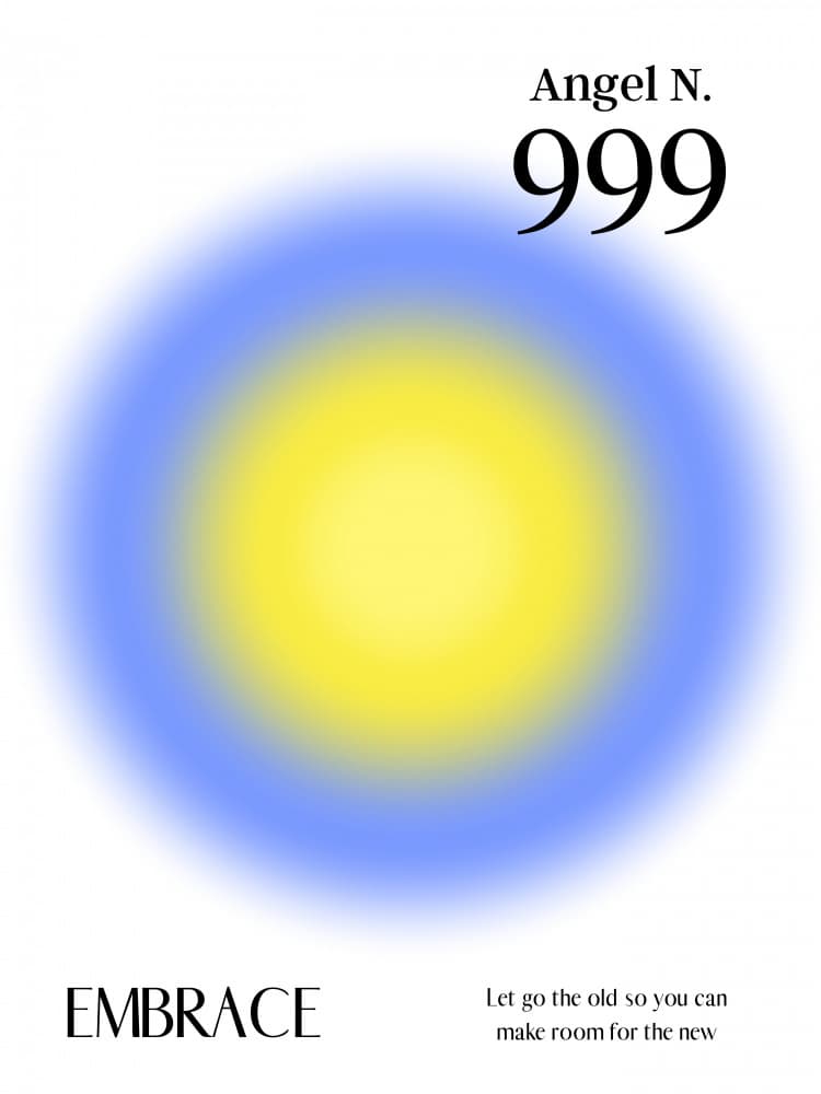 Embrace Angel Number 999 by Amélie — canvas wall art