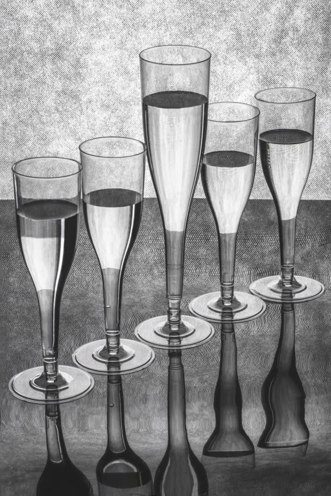 Elegant Glassware Reflections by Brig Barkow — canvas wall art