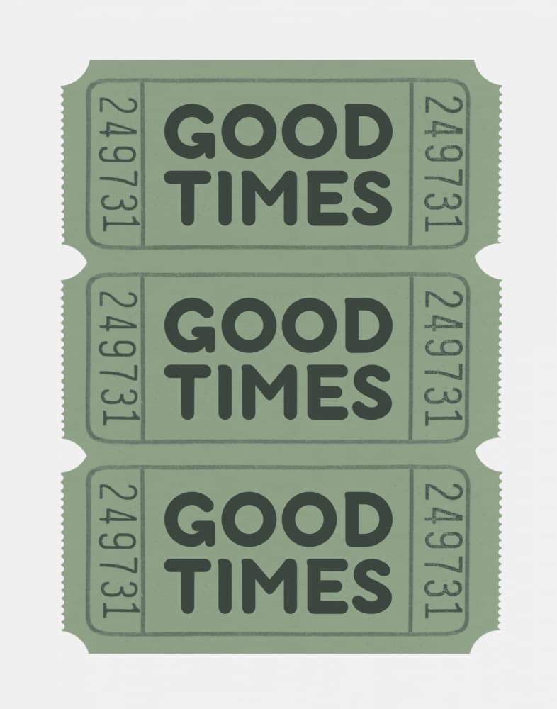 Retro Good Times Tickets by Jolly and Dash — canvas wall art