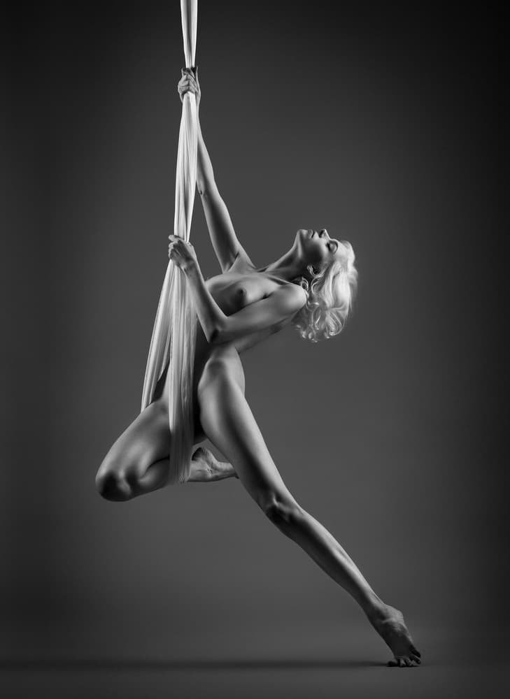 Elegant Aerial Nude by Bruno Birkhofer — canvas wall art