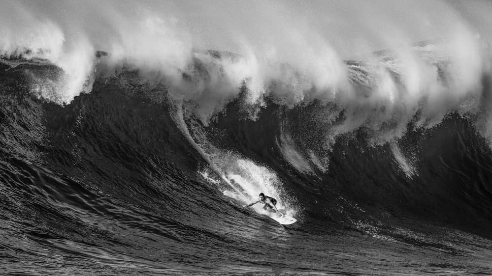 Epic Big Wave Ride by David H Yang — canvas wall art