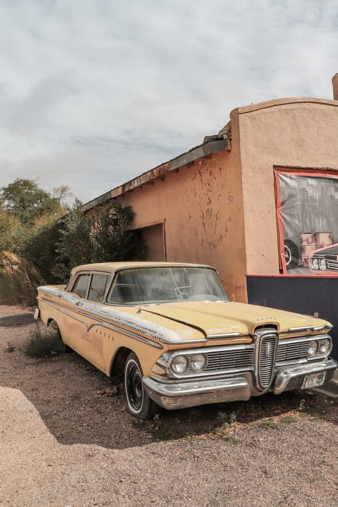 Forgotten Yellow Sedan by Henrike Schenk — canvas wall art