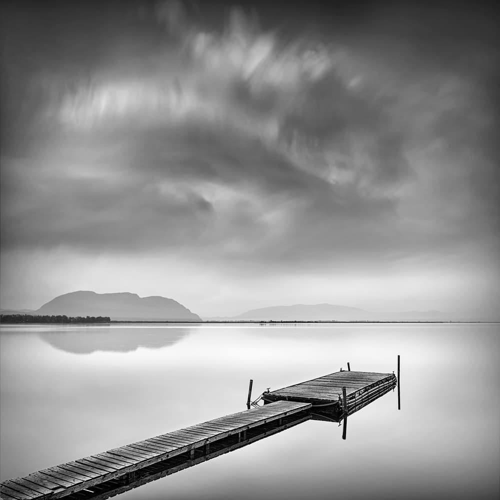 Calm Lake Pier by George Digalakis — canvas wall art