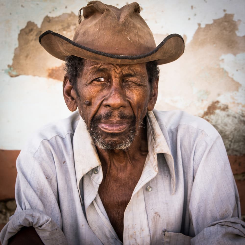 Winking Old Man by Daniel De Cort — canvas wall art