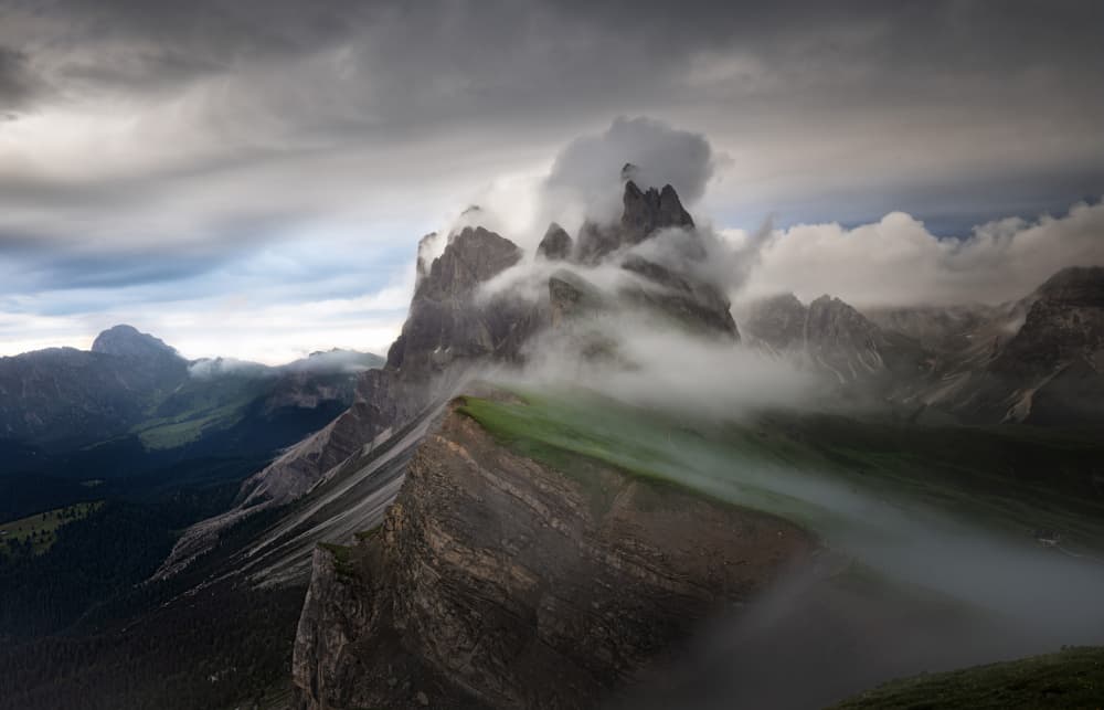 Misty Mountain Peaks by Ti Wang — canvas wall art