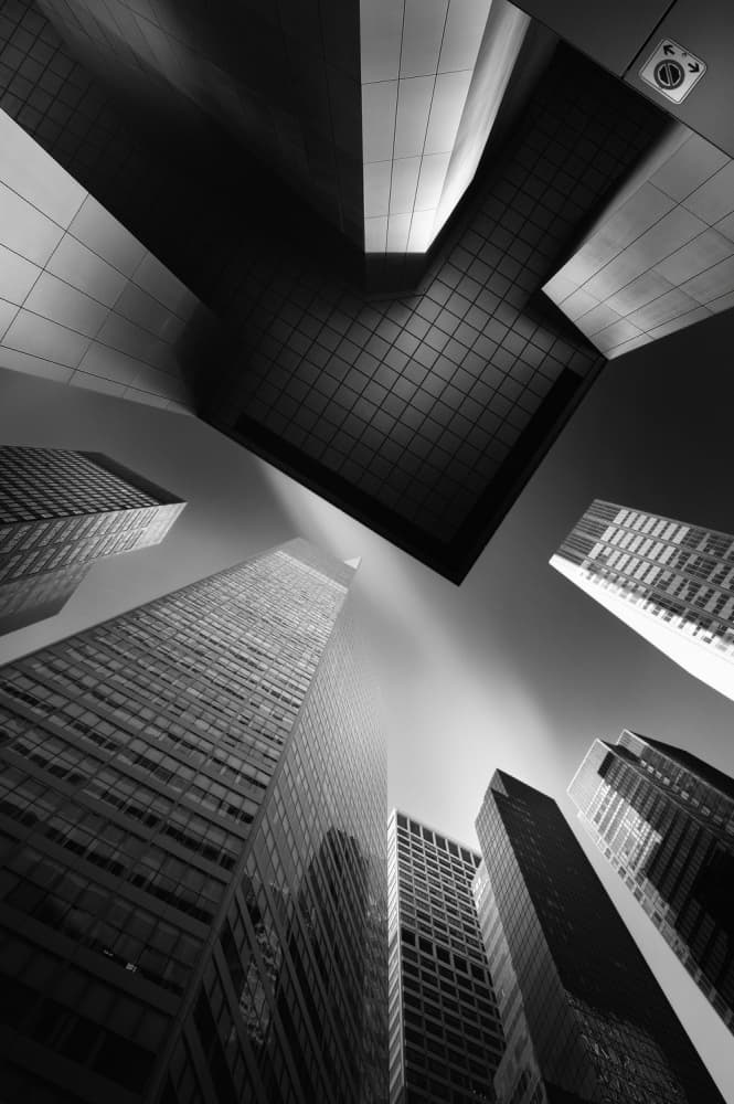 Dramatic City Geometry by Akira TAKAUE — canvas wall art