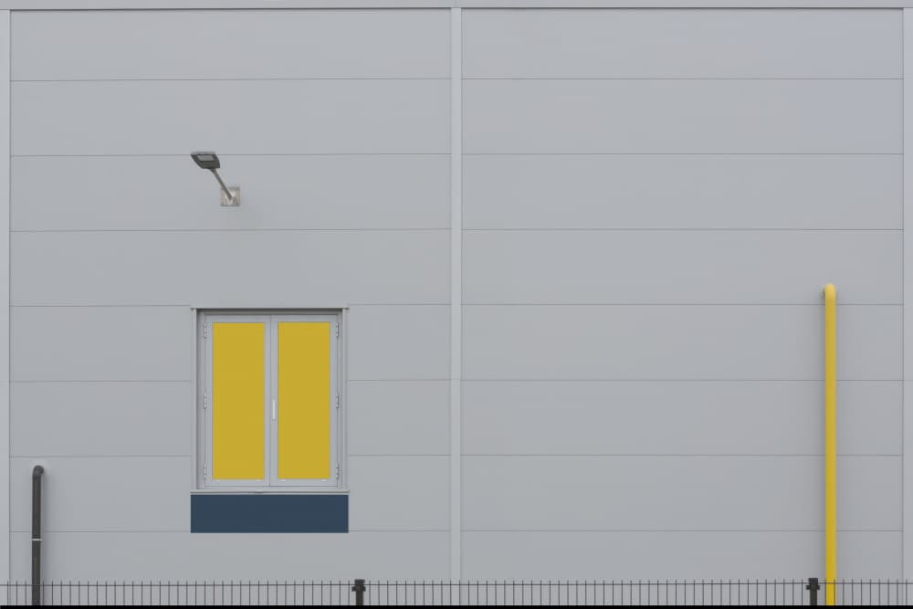 Yellow Window Gray Facade by Jan Niezen — canvas wall art