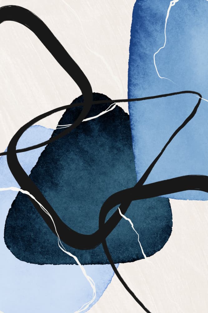 Fluid Blue Strokes by Sally Ann Moss — canvas wall art