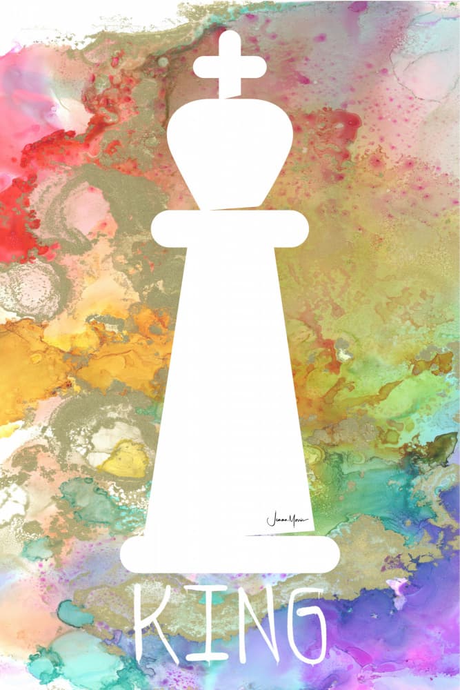 Colorful Chess King by Jemma Morris — canvas wall art