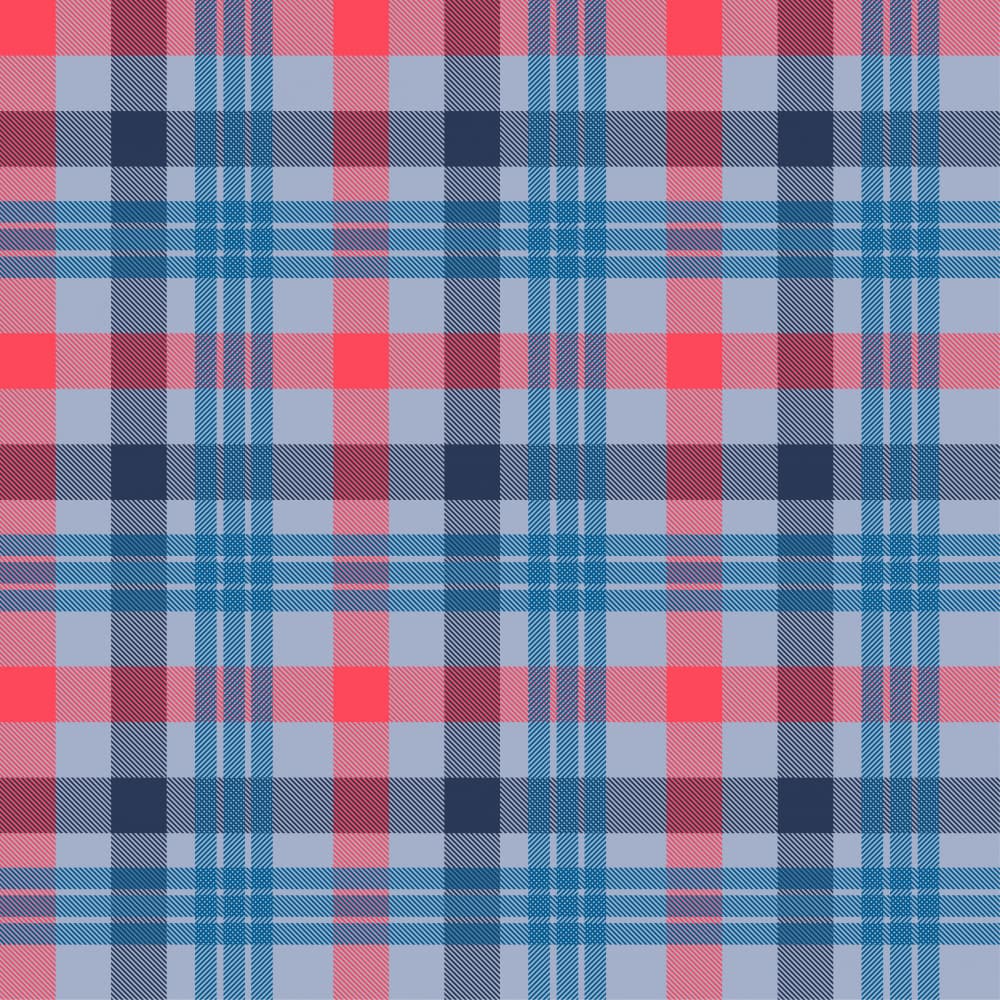 Classic Blue Red Plaid by Marika Barsrsind — canvas wall art