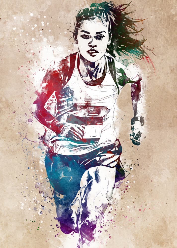 Dynamic Running Woman by Justyna Jaszke — canvas wall art