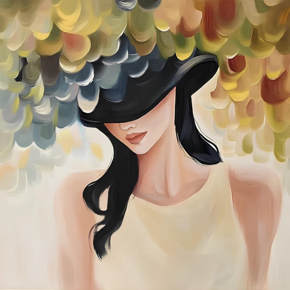 Elegant Woman with Hat by Avanesova Elena — canvas wall art