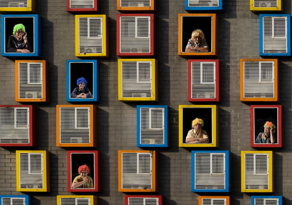Colorful Window Faces by Rawisyah Aditya — canvas wall art
