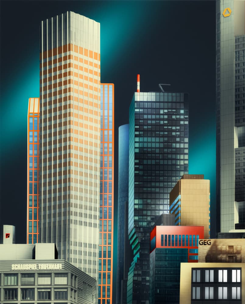Vibrant Urban Towers by Dani Otero Sobrino — canvas wall art