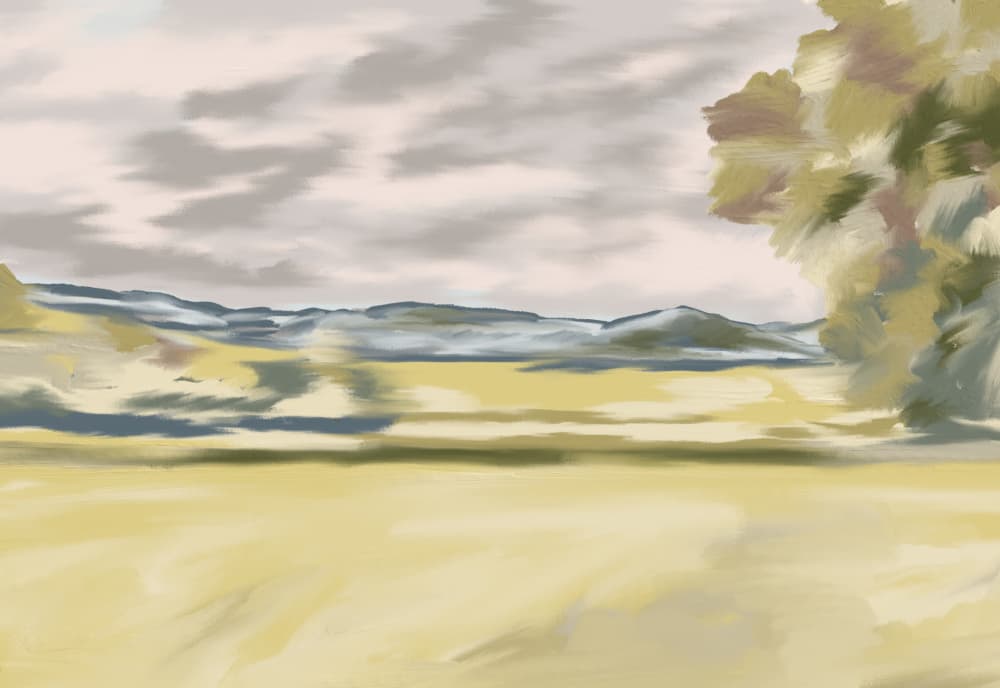Rolling Hillside Landscape by Jenna Alheit — canvas wall art