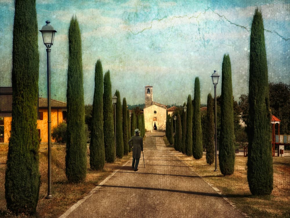 Solitary Walk to Church by Hans Günther — canvas wall art