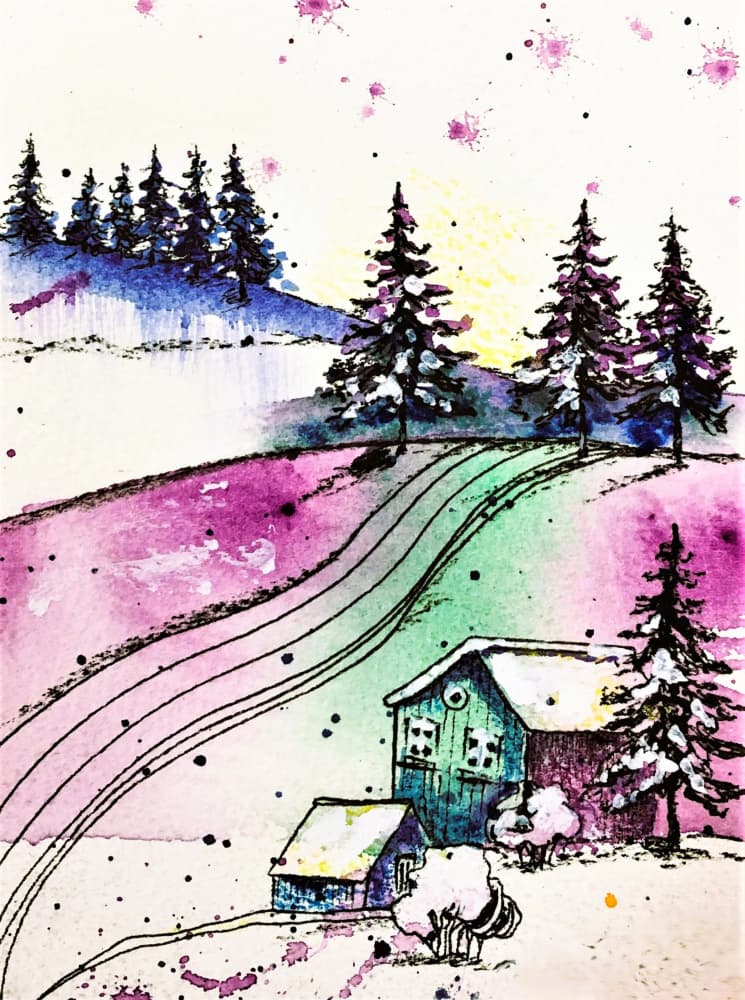 Colorful Winter Mountain Path by Anda Bieza — canvas wall art