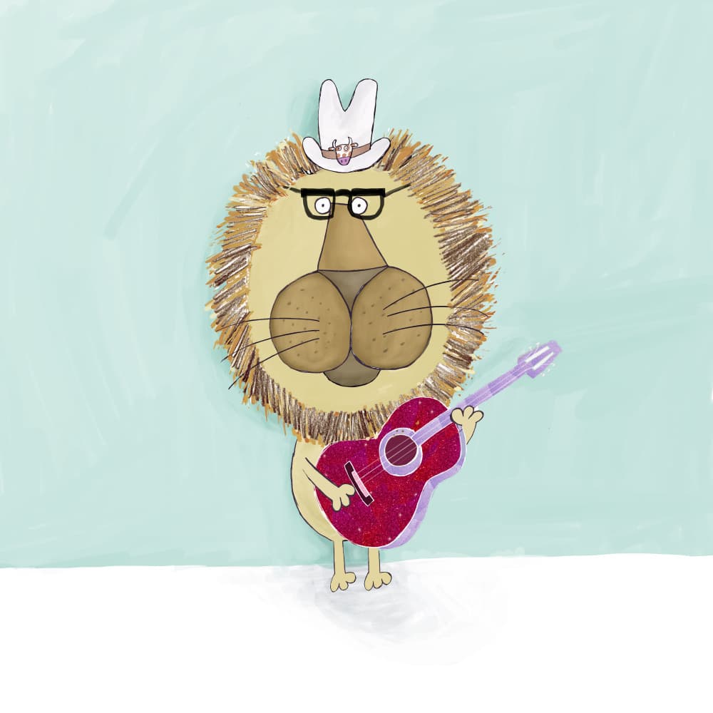 Musical Cowboy Lion by Carla Daly — canvas wall art