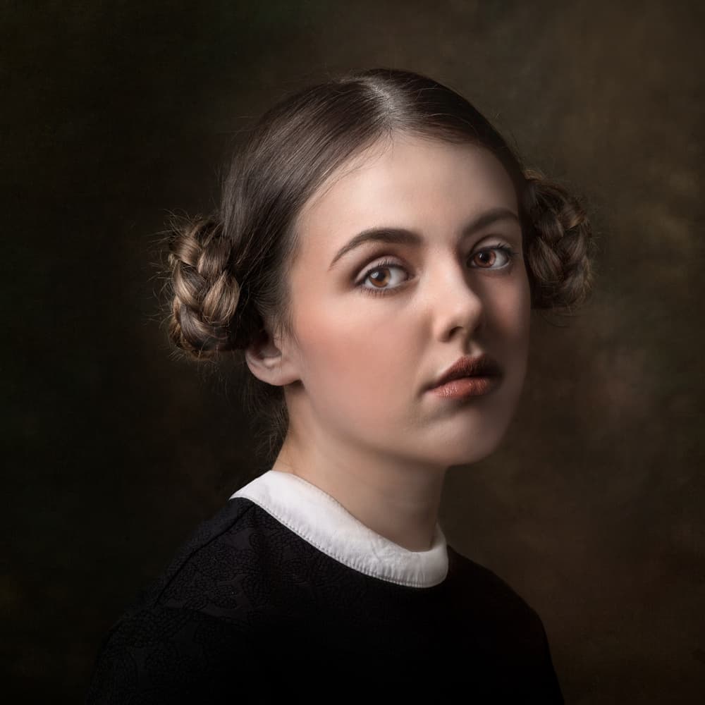 Elegant Young Woman Portrait by Joan Blease — canvas wall art