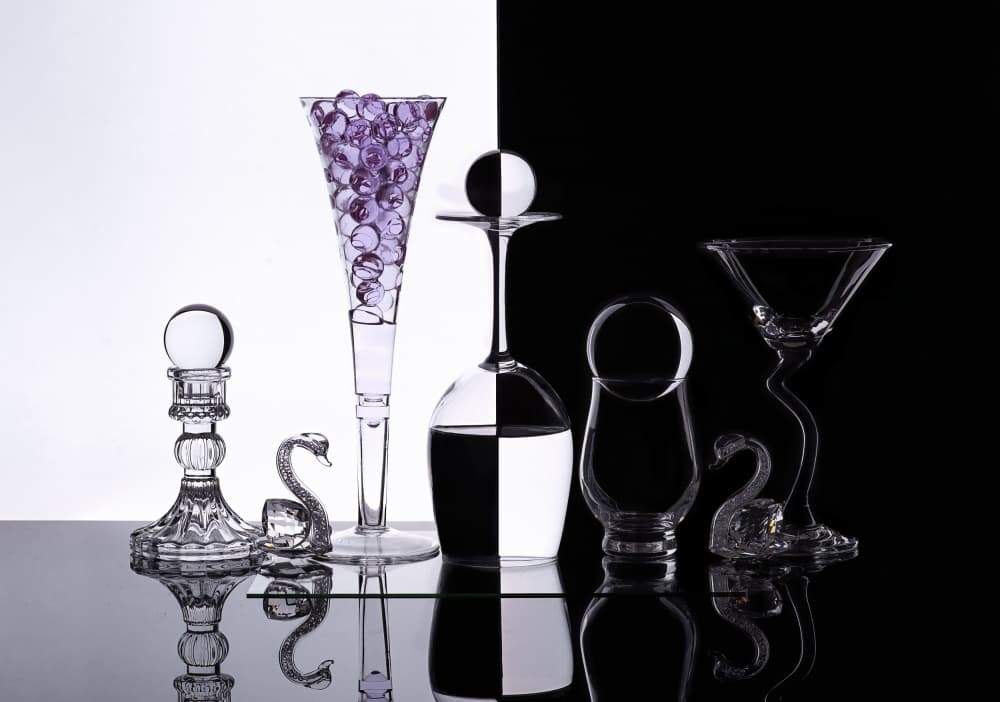Elegant Glassware Contrast by Alice Sheng — canvas wall art