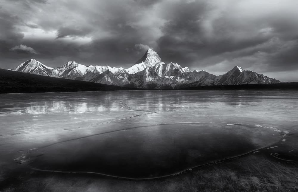 Dramatic Mountain Lake by Selions(陈磊) — canvas wall art