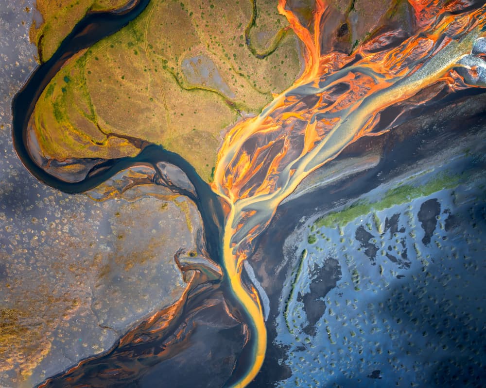 Vibrant River Delta Flow by Hanping Xiao — canvas wall art