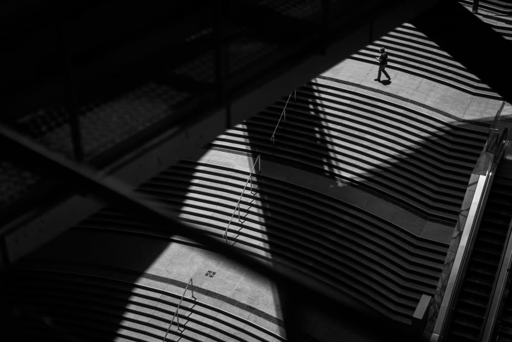 Geometric Shadow Walk by Satoshi Hata — canvas wall art