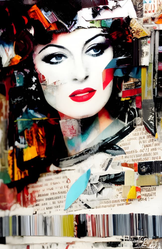 Bold Collage Woman Portrait by Cicero Spin — canvas wall art