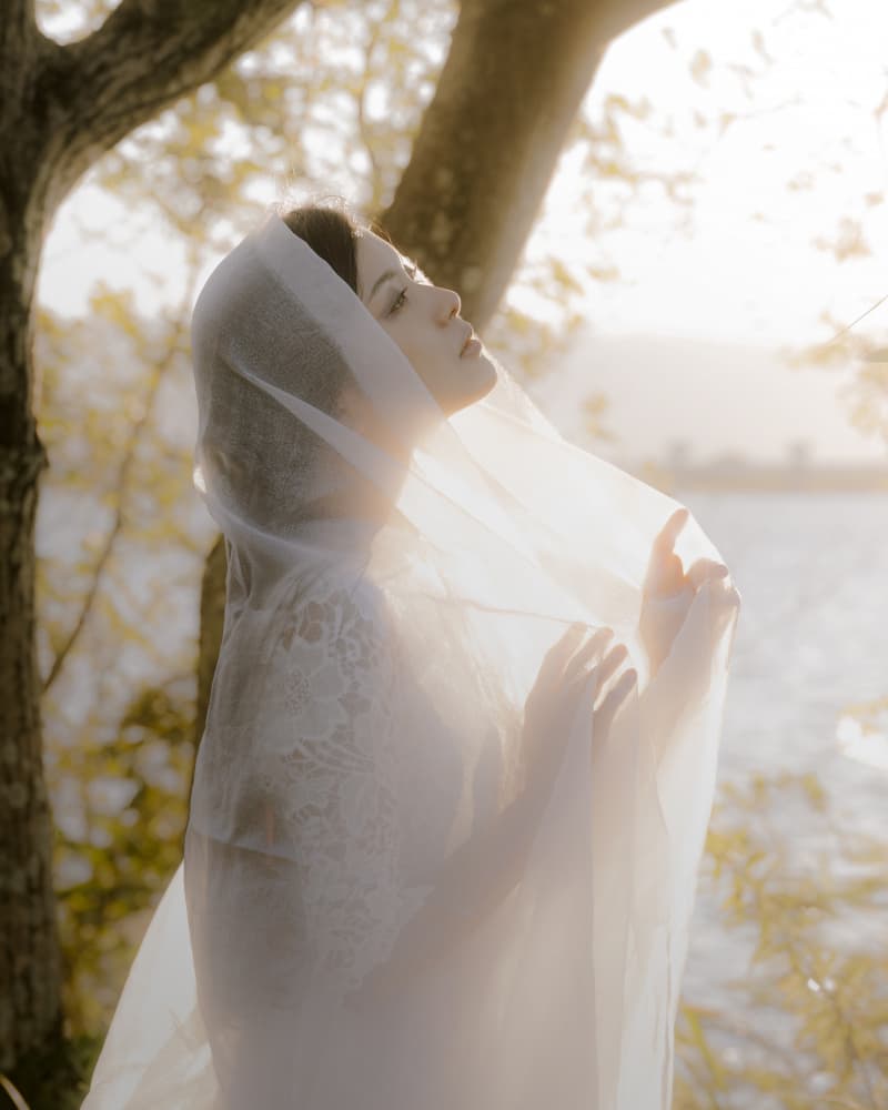 Serene Veiled Woman by Masayuki Kato — canvas wall art