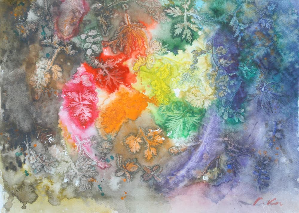 Colorful Organic Leaves by Georgi Kostov — canvas wall art