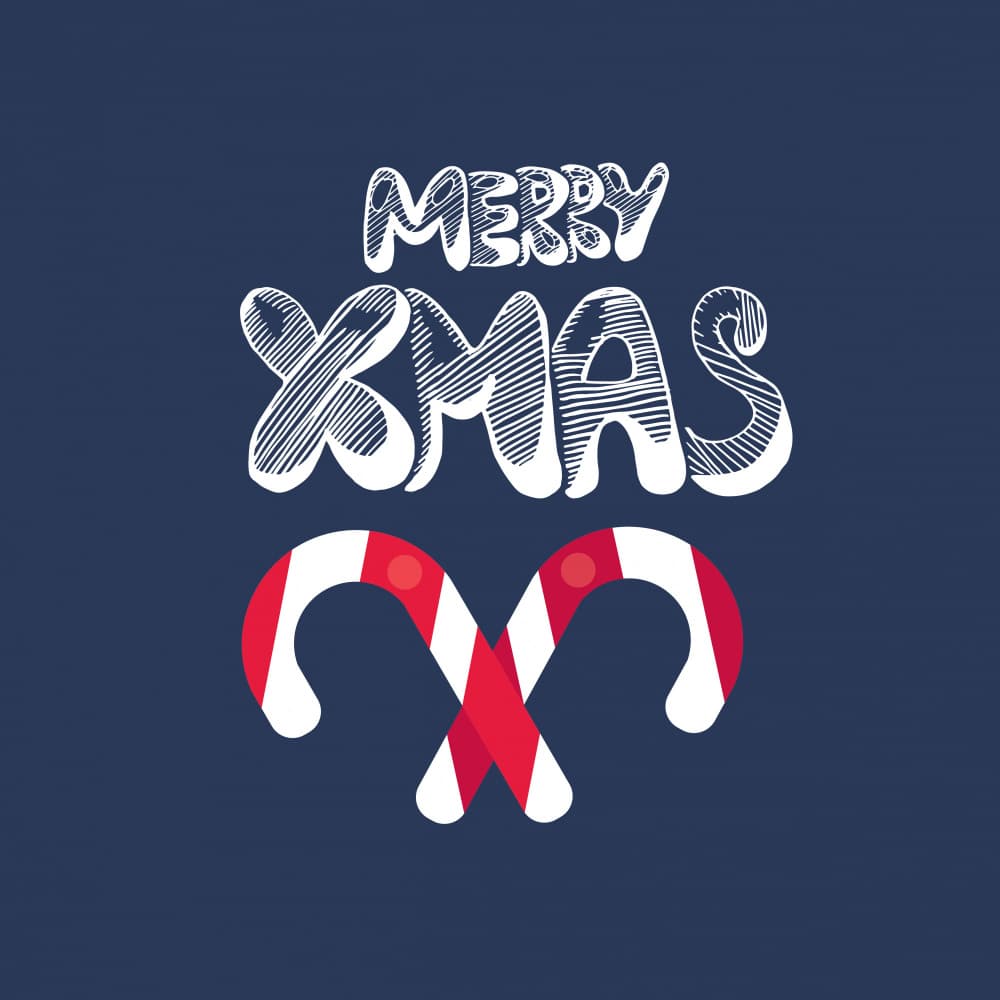 Merry Xmas Candy Canes by Marika Barsrsind — canvas wall art