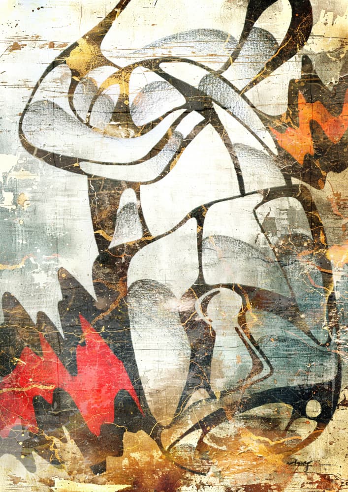 Dynamic Grunge Abstract by Rafal Kulik — canvas wall art