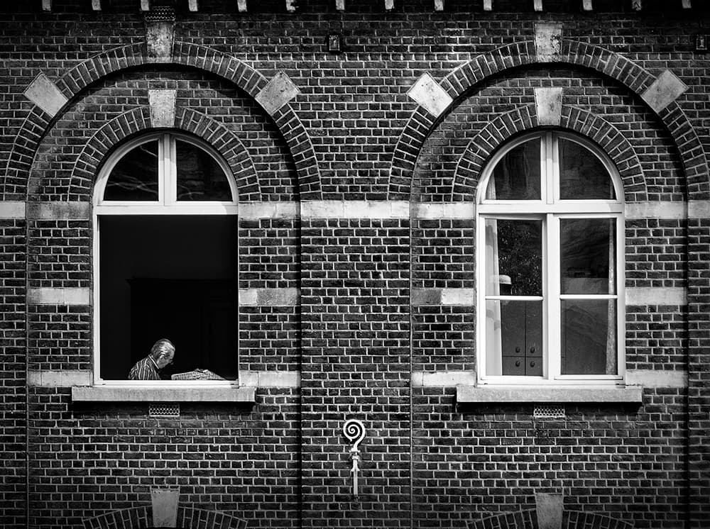 Person In Arched Window by George Digalakis — canvas wall art