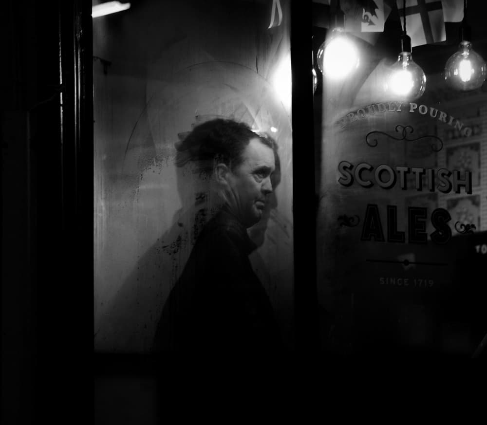 Pensive Pub Reflection by Ray Clark — canvas wall art
