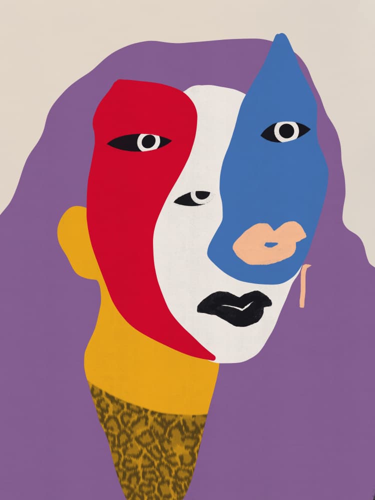Colorful Abstract Woman by Little Dean — canvas wall art