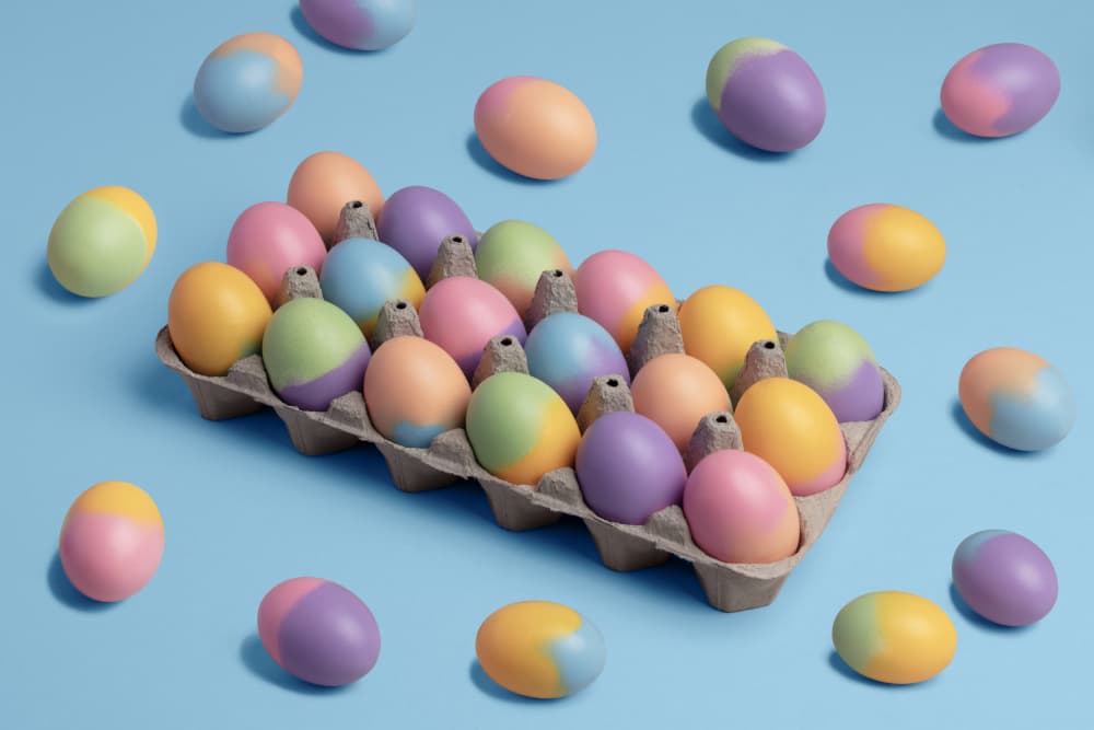 Colorful Pastel Eggs by Julia Ramiro — canvas wall art