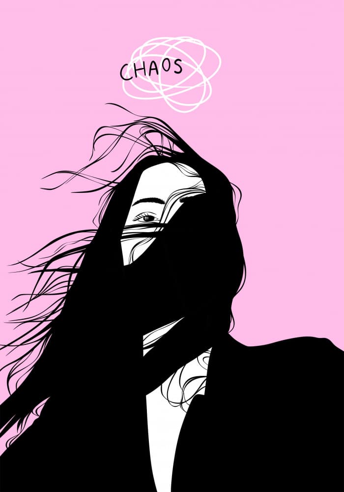 Hidden Face Pink Chaos by Lisen Vennesland — canvas wall art