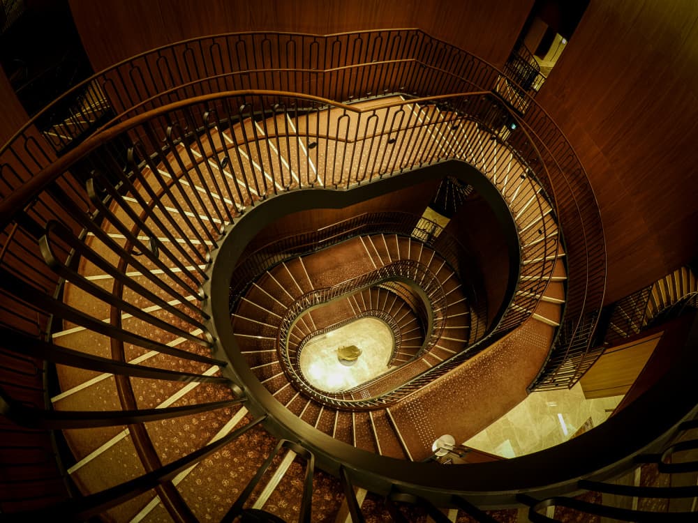 Grand Spiral Staircase by KIMIO KOBAYASHI — canvas wall art
