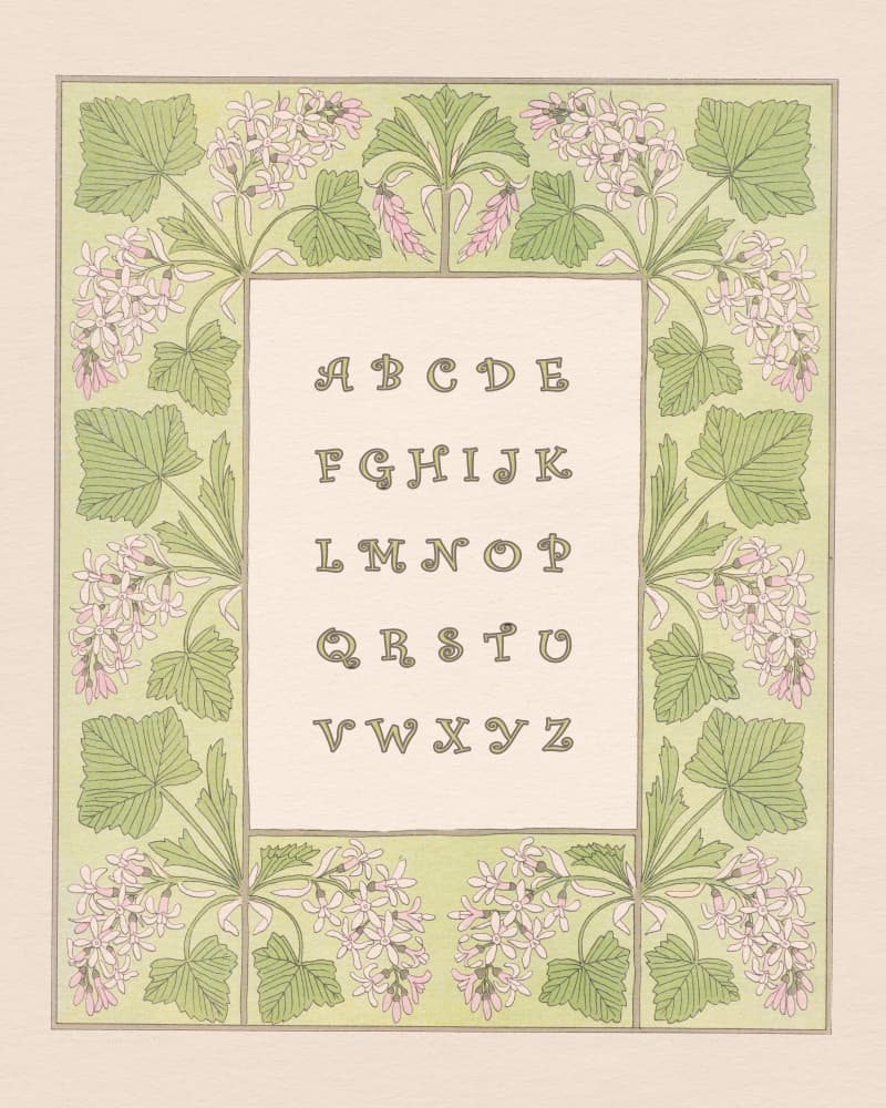 Botanical Alphabet Frame by Wild Violets — canvas wall art