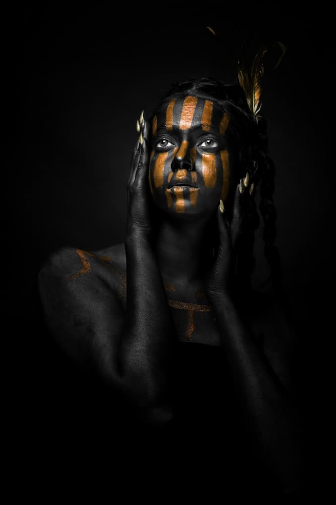 Golden Tribal Woman by JAYATU CHANDRA DAS — canvas wall art