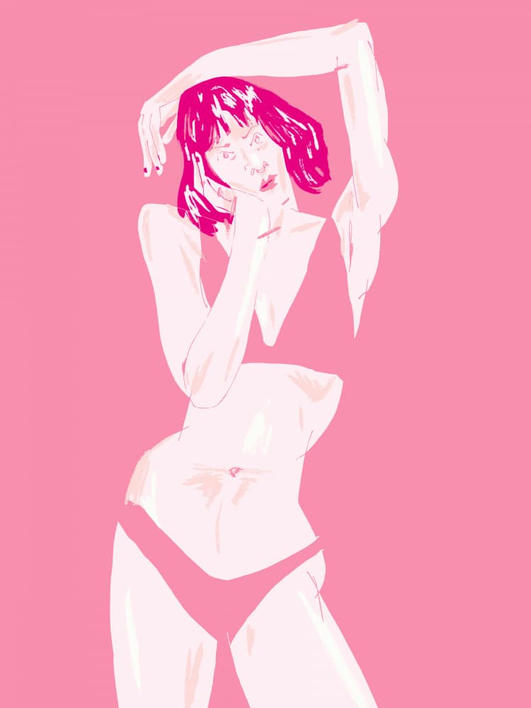 Pink Woman Posing by Francesco Gulina — canvas wall art