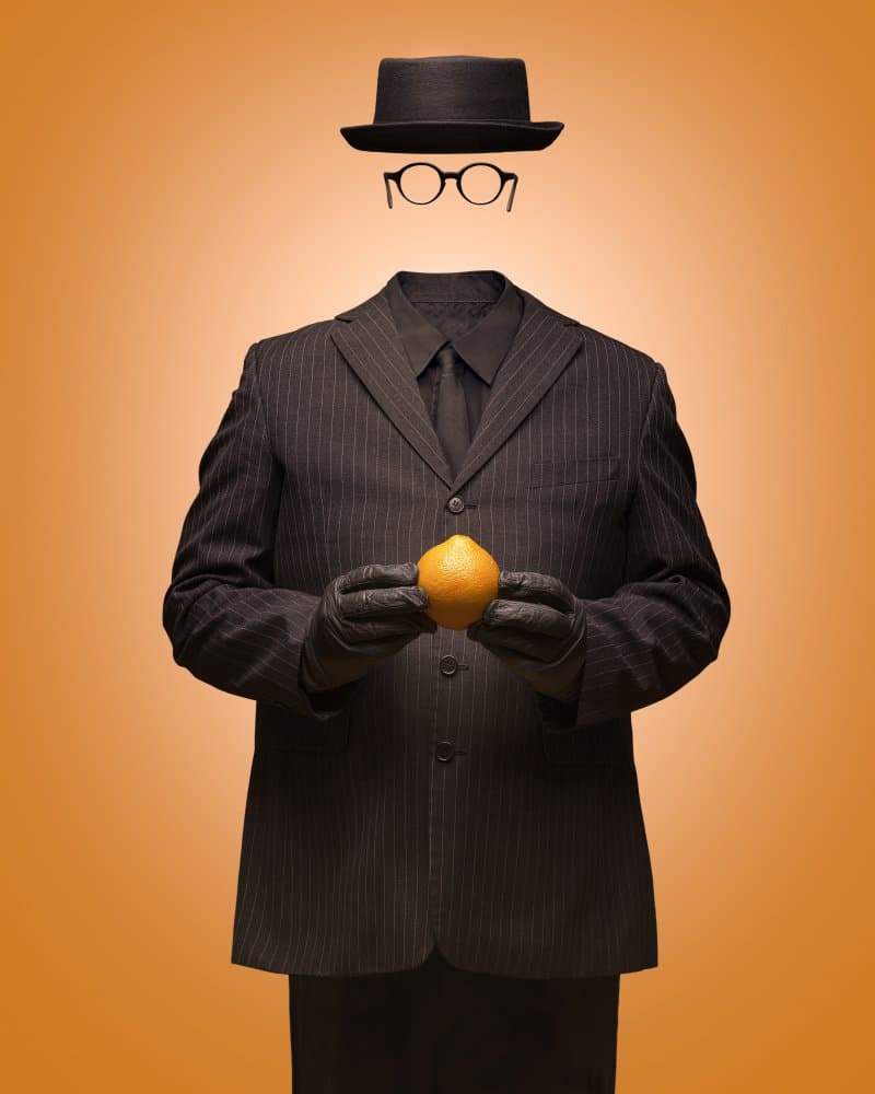 Invisible Gentleman Orange by Petri Damstén — canvas wall art