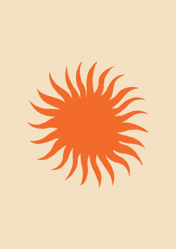 Orange Boho Sun by Ivy Green Illustrations — canvas wall art