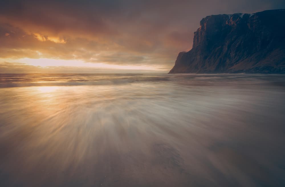 Golden Coastal Sunset by Fred Åge Hol — canvas wall art