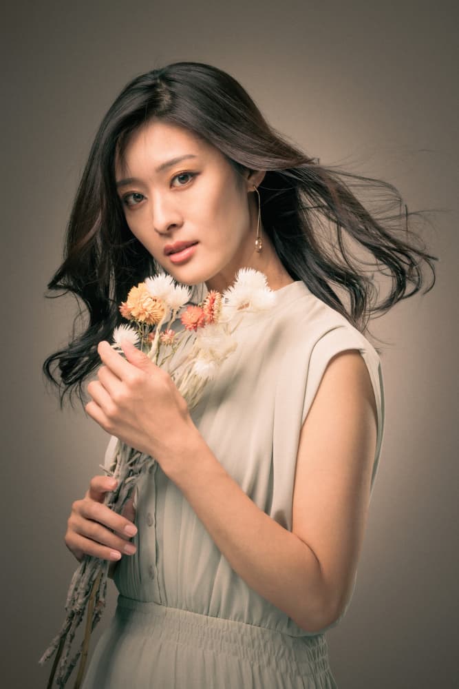 Elegant Woman With Flowers by Suguru Sumimoto — canvas wall art